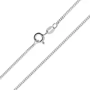 [SA Chains] 1mm thick solid sterling silver 925 stamped Italian flat CURB chain necklace chocker bracelet anklet with spring ring clasp jewellery jewelry - 6 8 10 12 14 16 18 20 22 24 26 28 30 32 34 36 38 40"