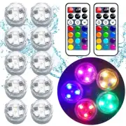 Mini Submersible LED Lights,Small Waterproof LED Tea Lights Candle with Remot...