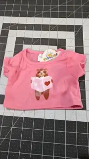 Build A Bear Workshop Pink Bear Book Shirt Reading Heart