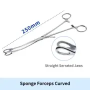 Sponge Forceps Straight/Curved Serrated Jaws Stainless Steel Veterinary Surgical