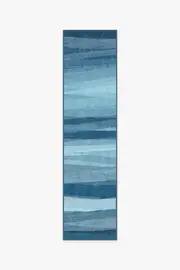 75' x 305' | Machine Washable Runner Rug | Kid & Pet Friendly | Indoor Rug | Meridian Blue Rug | Ruggable