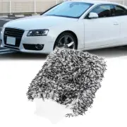 Black Coral Fleece Car Wash Mitt Microfiber Glove Double Sided Dirt Washing Tool