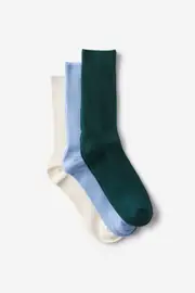 [Cotton On Men] Cotton On Men - 3 Pack Easy Socks - Bone/dusty blue/pineneedle OS BONE/DUSTY BLUE/PINENEEDLE