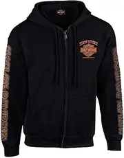 [HARLEY-DAVIDSON] Men's Eagle Piston Long Sleeve Full-Zip Hoodie, Black 30299950