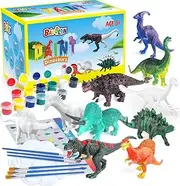 BAODLON Kids Arts Crafts Set Dinosaur Toy Painting Kit - 10 Figurines, Decorate Your Dino, Create a World - Painting Toys Gifts for 5-8 Year Old Boys Girls Toddlers