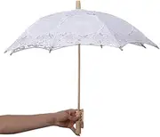 Lnqwhduu Extra Large Pure Handmade Decorative Craft Umbrella Western Stage Performance Umbrella White