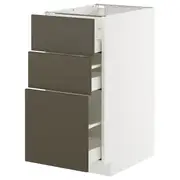 METOD / MAXIMERA base cabinet with 3 drawers, white/Havstorp brown-beige, 40x60x80 cm