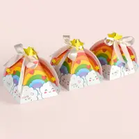 在飛比找樂天市場購物網優惠-[Hare.D]現貨 彩虹雲朵 錐形 包裝盒 附緞帶 禮物盒