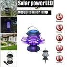 Solar Powered LED Mosquito Fly Bug Insect Zapper Killer Trap Lamp Light Outdoor