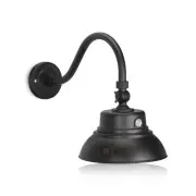 10in. Black Gooseneck Barn Light LED Fixture for Indoor/Outdoor Use - Photoce...