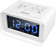 Digital Bedroom Alarm Clock Radio Dual USB Charge Ports LCD Screen Snooze