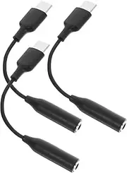 TEHAUX 3pcs USB C to Audio Adapters Durable TPE Headphone Jack Converter High Fidelity Audio Transmission Compatible with Type C Devices Design