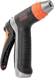 BLACK+DECKER® Adjustable Metal Rear Trigger Nozzle – Durable, Easy-Grip Garden Hose Sprayer with Locking Rear Trigger BD59578