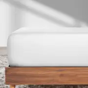 California Design Den White Fitted Sheet King, Soft 100% Cotton Sateen, Deep ...