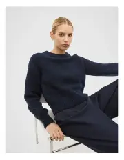 [Seed Heritage] Lofty Crew Neck Knit Jumper in Twilight Blue