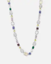 [SAINT MORTA] Saint Morta Iced Candy Chain Multi/iced White Gold - Size 18 18 Multi/Iced Whit