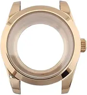 1pc 39mm Case NH35 Watch Case Stainless Steel Glass Case Men's Watch Parts Suitable for NH35/NH36 Movement(Rose Gold-case1)