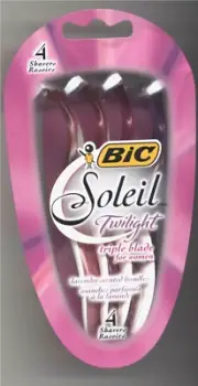 Women's Bic Soleil Twilight Lavender Scented 4 Pack 3 Blade Disposable Razors