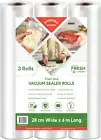 3 Rolls Vacuum Sealer Bags 28cm x 6m Commercial Grade Storage Sealer Rolls for M