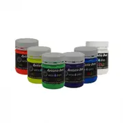 6 x 250ml Glow In The Dark Fabric Paint With Free Blacklight