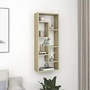 Sonoma Oak Wall Shelf - 36x16x90cm, Wood Frame, Hanging Floating Shelves, Oak Elm Ledge Bracket