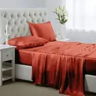 Silk Satin Sheets 4-Piece Queen Size Satin Bed Sheet Set Deep Pockets Cooling S