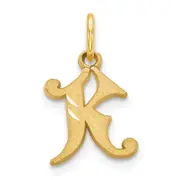 14K Yellow Gold Letter K Initial Charm