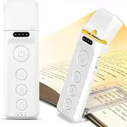 Glocusent Bookmark Style Book Light, Reading Light with Sleep Aid & Timer, 5 Brightness & 3-Color Expertise Book Light for Reading in Bed, USB Rechargeable Lamp for Book Lovers Gifts (White)