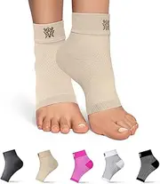 Bitly Compression Foot Sleeves for Men & Women (1 Pair) - BEST Plantar Fasciitis Sleeve for Plantar Fasciitis Pain Relief, Heel Pain, and Treatment for Everyday Use with Arch Support (Medium)
