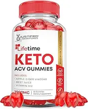 Justified Laboratories Lifetime Keto ACV Gummies 1000MG with Pomegranate Juice Beet Root B12 60 Gummys
