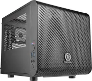Mini ITX Cube Gaming Computer Case Chassis, Interchangeable Side Panels, Black