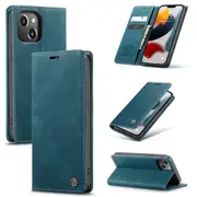 CaseMe iPhone 15 Classic PU Leather Folio Case Cover Apple iPhone15 [Teal Green]
