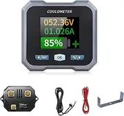 Battery Monitor With Shunt, 50A 10V-100V Capacity Percentage Time Power Voltmeter Display, LCD Backlight Screen for RV Motorcycle Cart Solar Panel