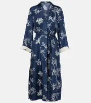 ['S Max Mara] 'S Max Mara Timeo printed twill wrap dress UK 12 blue