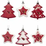 NFL Arizona Cardinals Tree Hangings Tree Star 6-Pack Ornament Set Christmas Tree