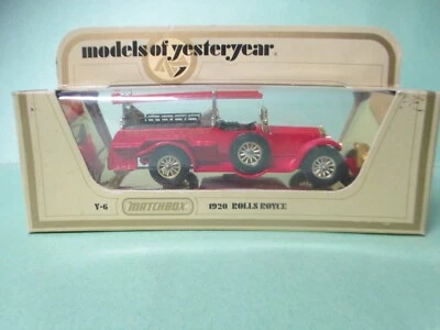 VTG Matchbox Lesney Models of Yesteryear Y 6 1920 Rolls Royce Fire Engine -NIB