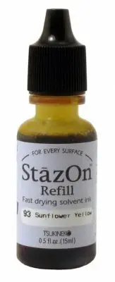 Tsukineko StazOn solvent-based Ink Refill 15ml Reinker 093 Sunflower Yellow
