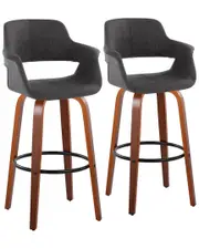 LumiSource Set of 2 Vintage Flair 30in Fixed-Height Barstools