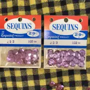 2 MIP Exquisit Vintage Pink 200 Sequins Trims Ornaments Costumes Craft