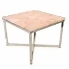 12" Rose Quartz Coffee / quartz Side Table Natural stone Handmade Work
