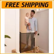 Retractable Baby Gate 33" Tall x 55" Wide - Easy Install for Stairs & Doorways