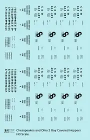 K4 HO Scale Decals Chesapeake and Ohio Covered Hopper Black