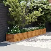 Garden Raised Bed 386x50x36 cm Corten Steel,Pots & Planters-151978