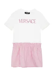 Versace Kids Logo Printed Stretch-cotton Dress (4-5 Years) - Pink - 06YR (6 Years) 06YR (6 years)