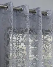 New 2 Piece Door Curtain Set - 9 feet Grey