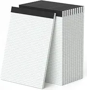 AILZFEI Graph Paper 8.5 x 11 Grid Paper Pad Quad Ruled, 12 Pack, 30 Sheets per Pad, White, 4x4 (4 Squares per inch), Easy-Tear Perforations, 8.5"x11" Quad Ruled Grid Paper Pad