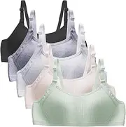 [KEOYA] Teens Girls Adjustable Training Bra Seamless Wireless Thin Padded Sports Bra for Big Kids 10-18 Years