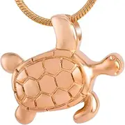 KETIME Turtle Stainless Steel Pet Remembrance Jewelry for Ashes Memorial Keepsake Cremation Necklace for Women and Men