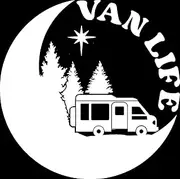Van Life Adventure Travel Decal - Car Bumper Sticker - Van - Caravan - Motorhome - Campervan - Mirror - Laptop - Wall - Camping Gifts (White, Medium)
