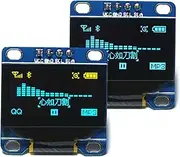 2PCS 0.96 inch I2C OLED Screen Display Board Module Self-Luminous 4 Pin 12864 128x64 Pixel SSD1306 Compatible with Arduino/Raspberry Pi (Blue+Yellow Blue)